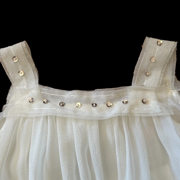 NWT - New Sweet Off-White Silk Bonpoint Sequins Embellished Dress - Picture 4 of 8